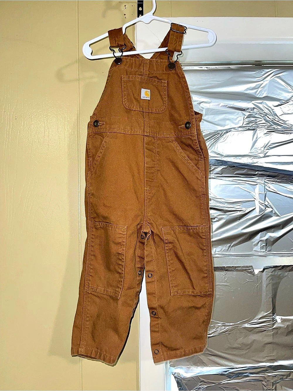 Carhartt Canvas Bib Overall Brown Boys 2M
